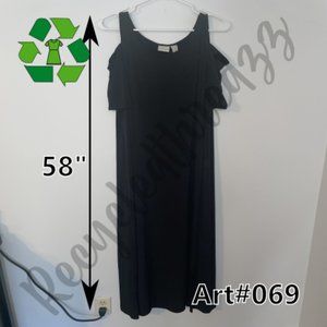 Chico's Stretchy Black Spandex Dress tall Cute shoulder cutouts Size 3X *069